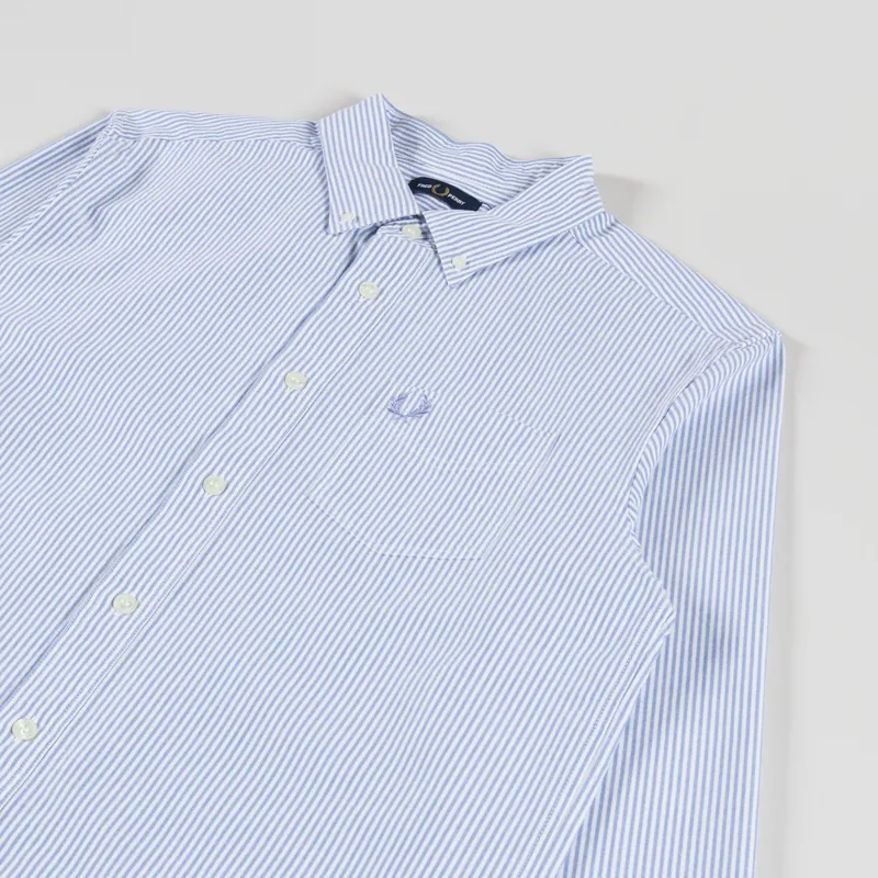 Fred Perry Relaxed Striped Oxford Shirt Sky Blue-2