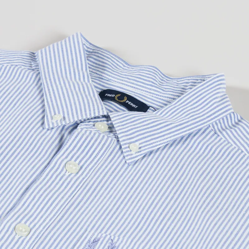 Fred Perry Relaxed Striped Oxford Shirt Sky Blue-4