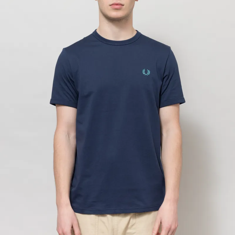 Fred Perry Ringer T Shirt Tennis Blue