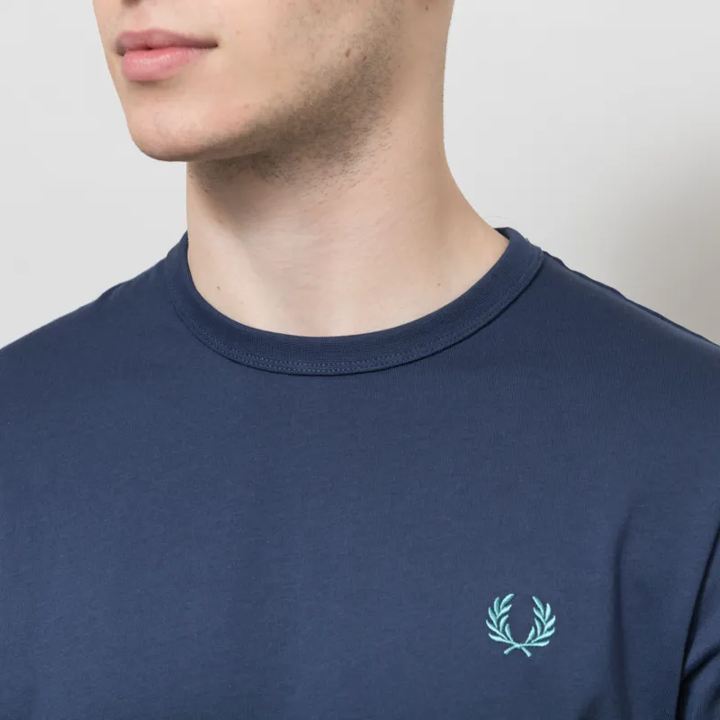 Fred Perry Ringer T Shirt Tennis Blue-3