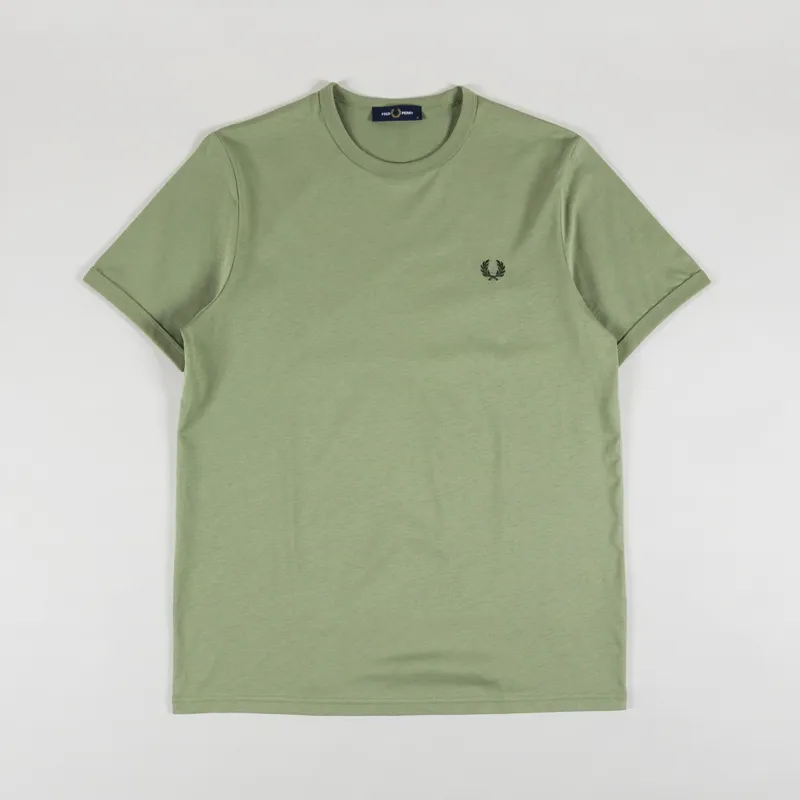 Fred Perry Ringer T Shirt Olive Mint