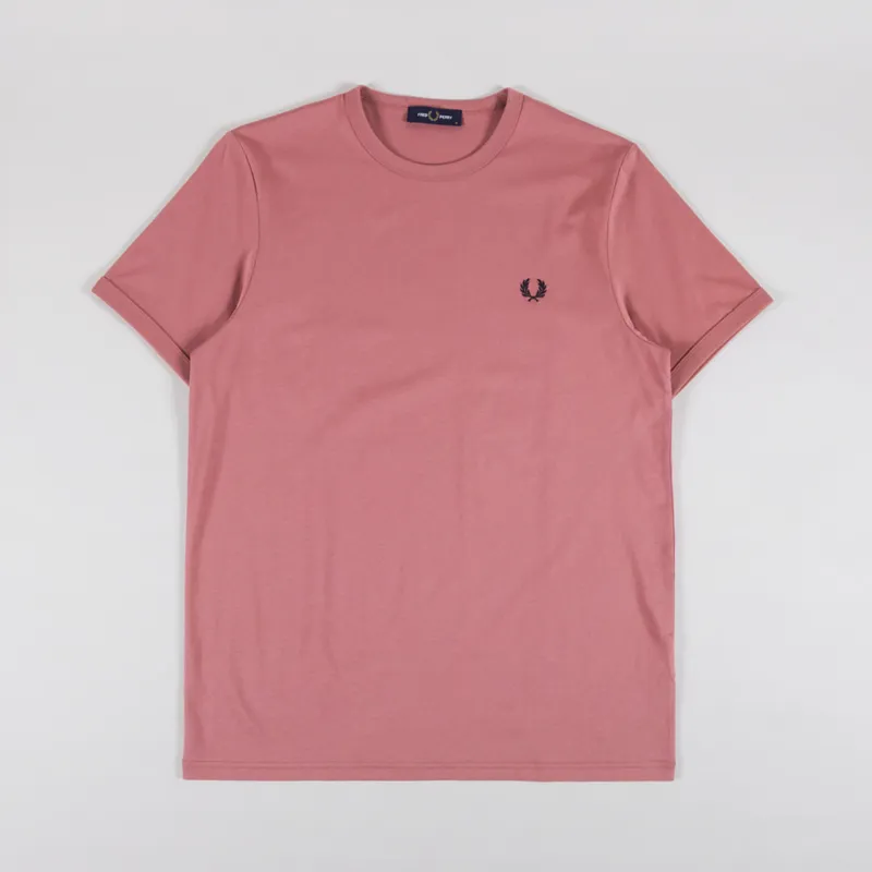 Fred Perry Ringer T Shirt Putty Pink