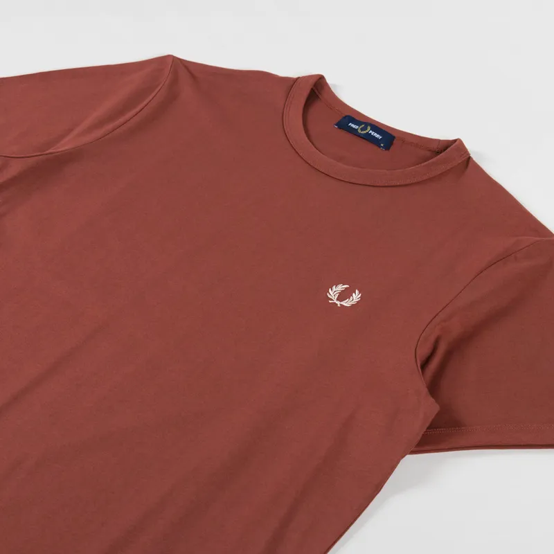 Fred Perry Ringer T Shirt Whisky Brown-1