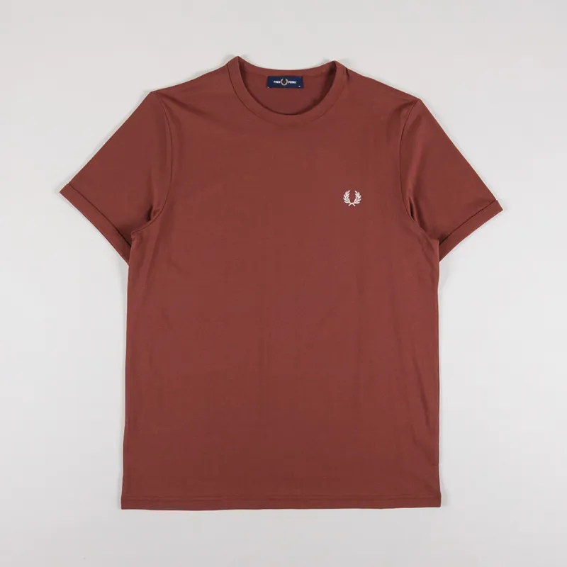 Fred Perry Ringer T Shirt Whisky Brown