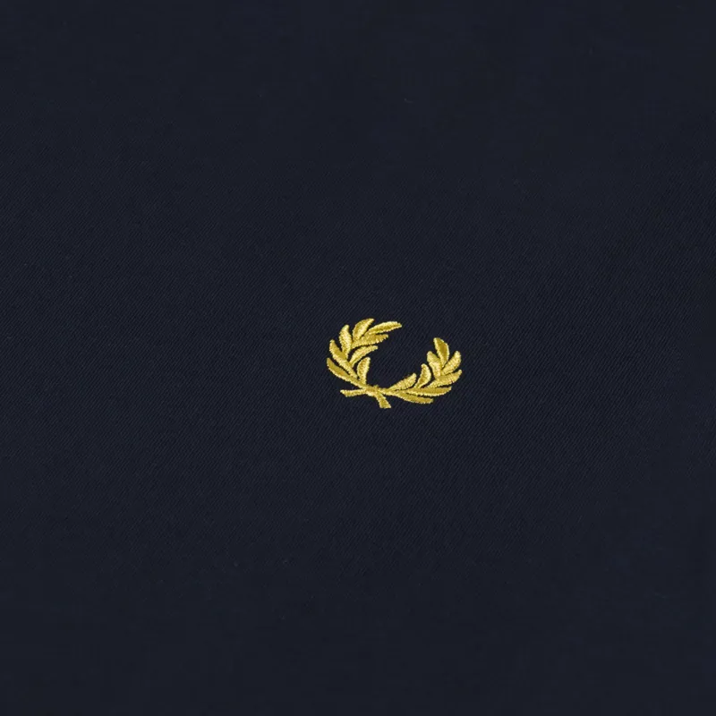 Fred Perry Ringer T Shirt Navy Honeycomb-2