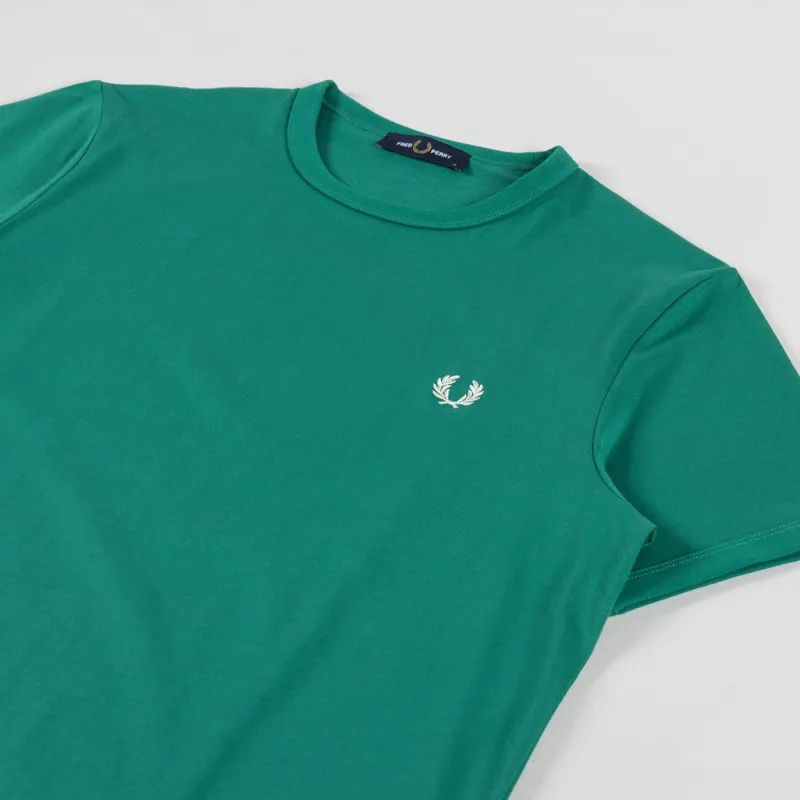Fred Perry Ringer T Shirt Label Green-1