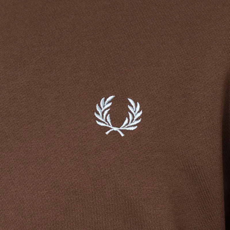 Fred Perry Half Zip Sweatshirt Burnt Tobacco Stockport Blue-6