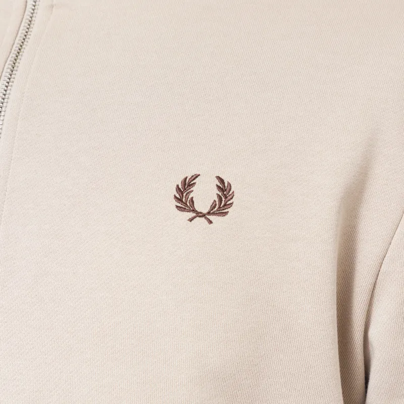 Fred Perry Half Zip Sweatshirt Warm Oat Court Green Tobacco-6