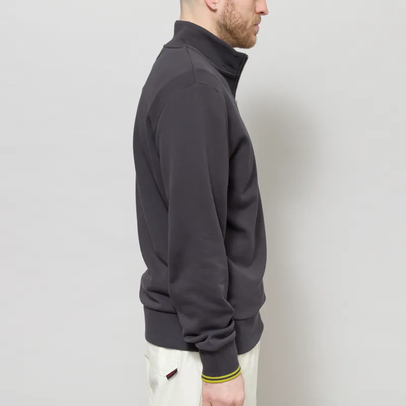 Fred Perry Half Zip Sweatshirt Grey Tennis Ball Yellow-4
