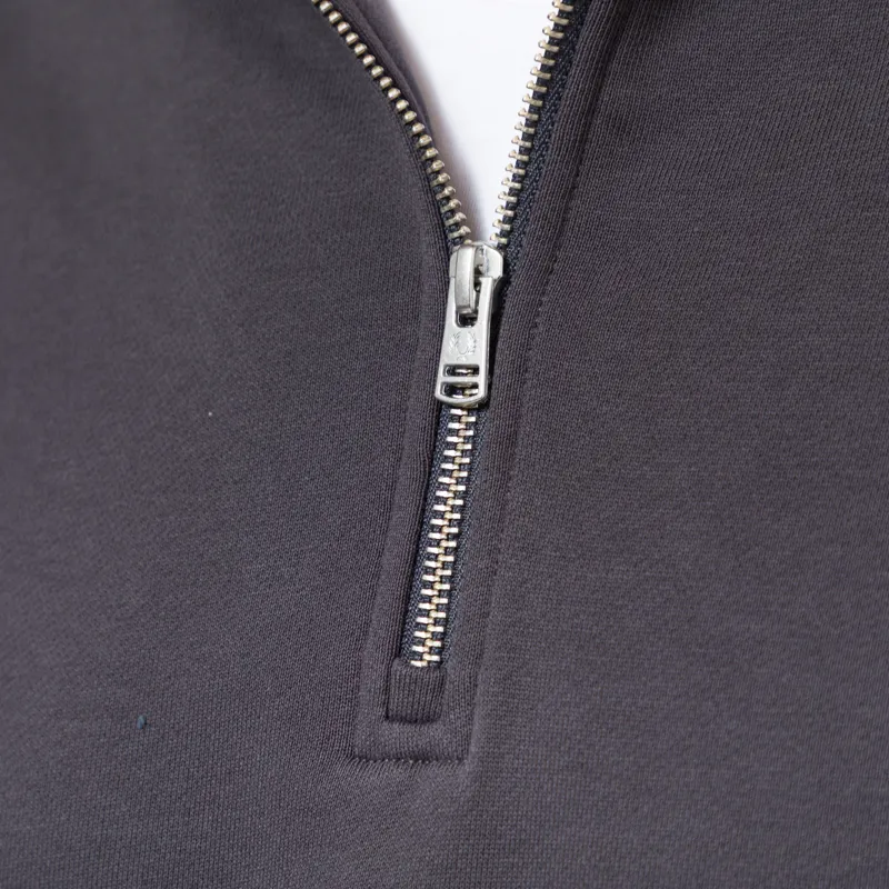 Fred Perry Half Zip Sweatshirt Grey Tennis Ball Yellow-6