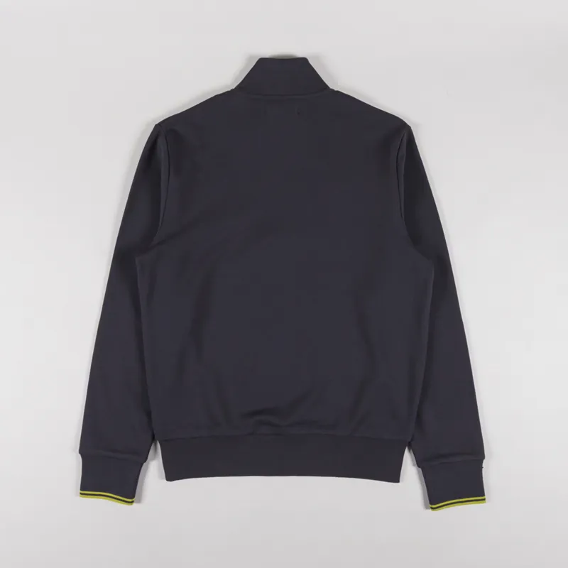 Fred Perry Half Zip Sweatshirt Grey Tennis Ball Yellow-1