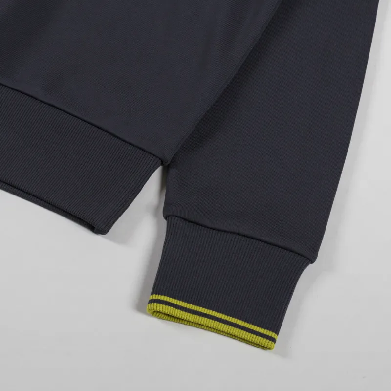 Fred Perry Half Zip Sweatshirt Grey Tennis Ball Yellow-6