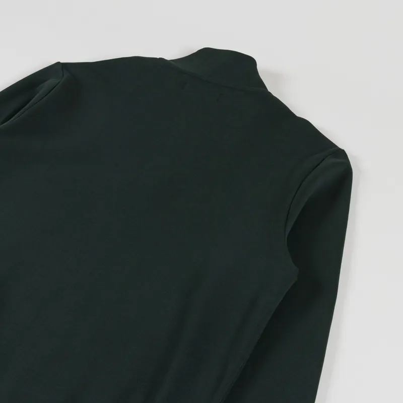 Fred Perry Half Zip Sweatshirt Night Green Dusky Blue Dark Caramel-3