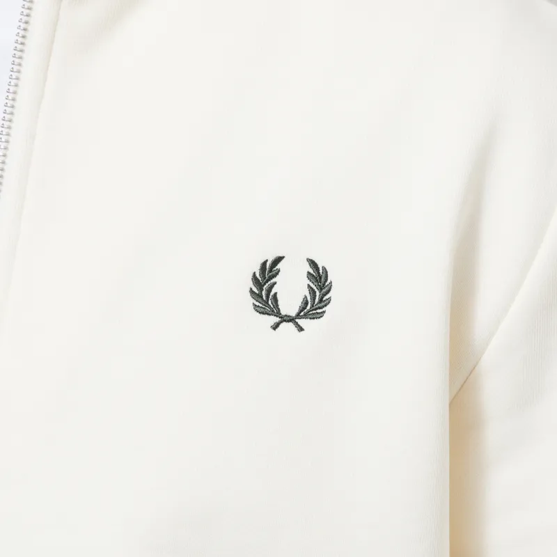 Fred Perry Half Zip Sweatshirt Ecru Oxblood Grassroots-8
