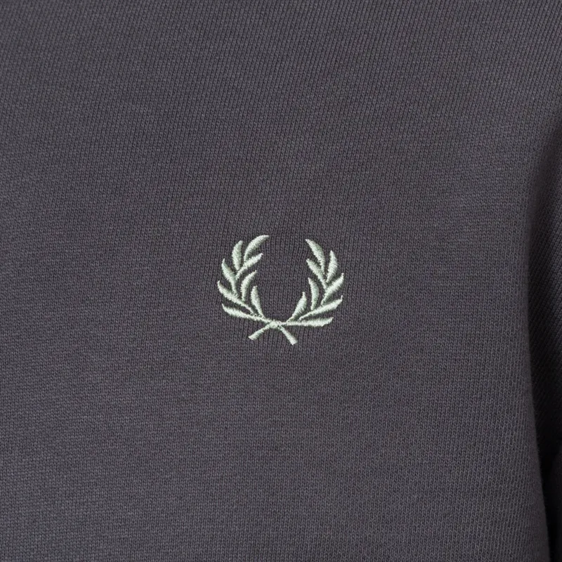 Fred Perry Half Zip Sweatshirt Anchor Grey Ecru Seagrass-5