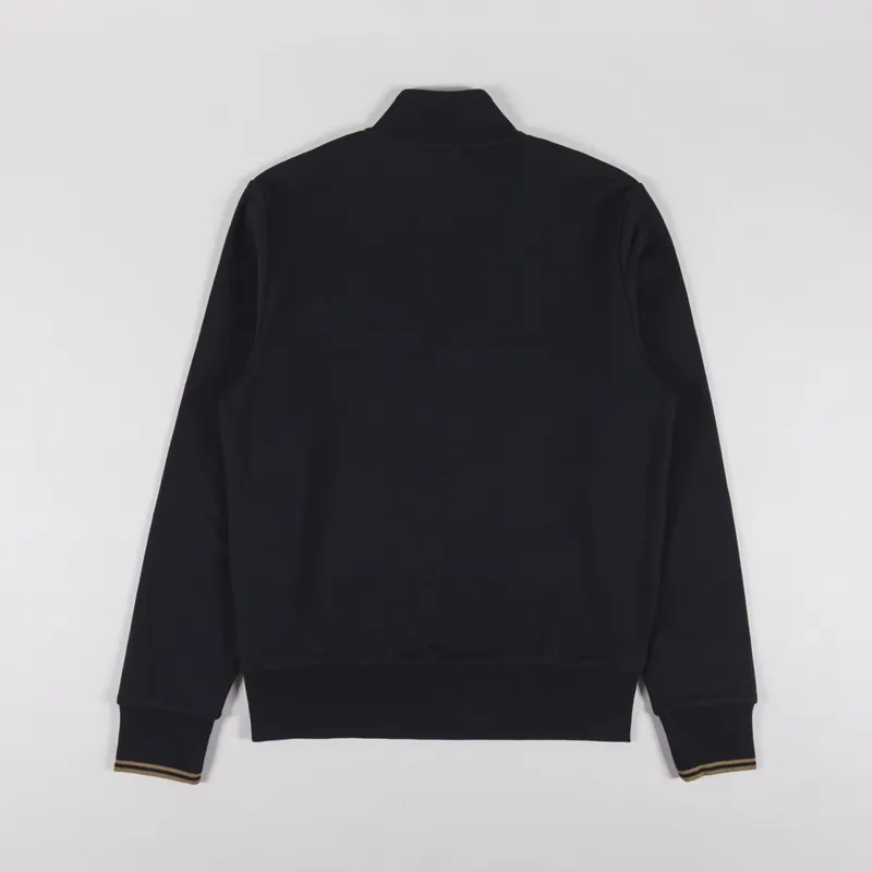 Fred Perry Half Zip Sweatshirt Black Shaded Stone-1