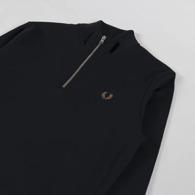 Fred Perry Half Zip Sweatshirt Black Shaded Stone-2