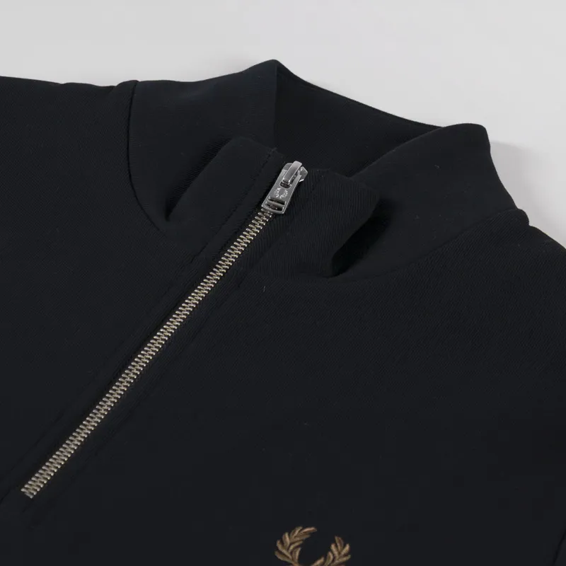 Fred Perry Half Zip Sweatshirt Black Shaded Stone-4