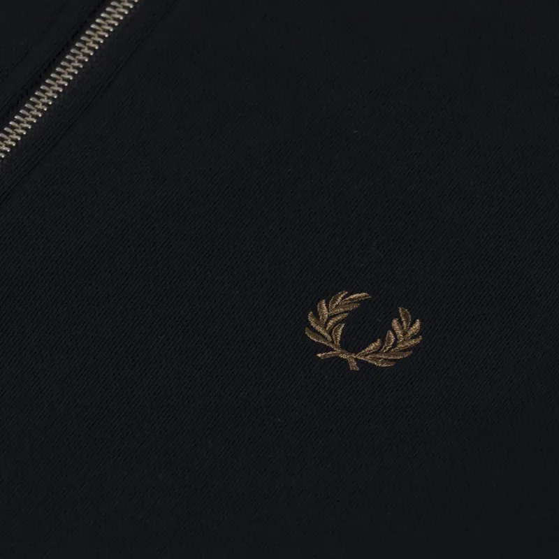 Fred Perry Half Zip Sweatshirt Black Shaded Stone-5