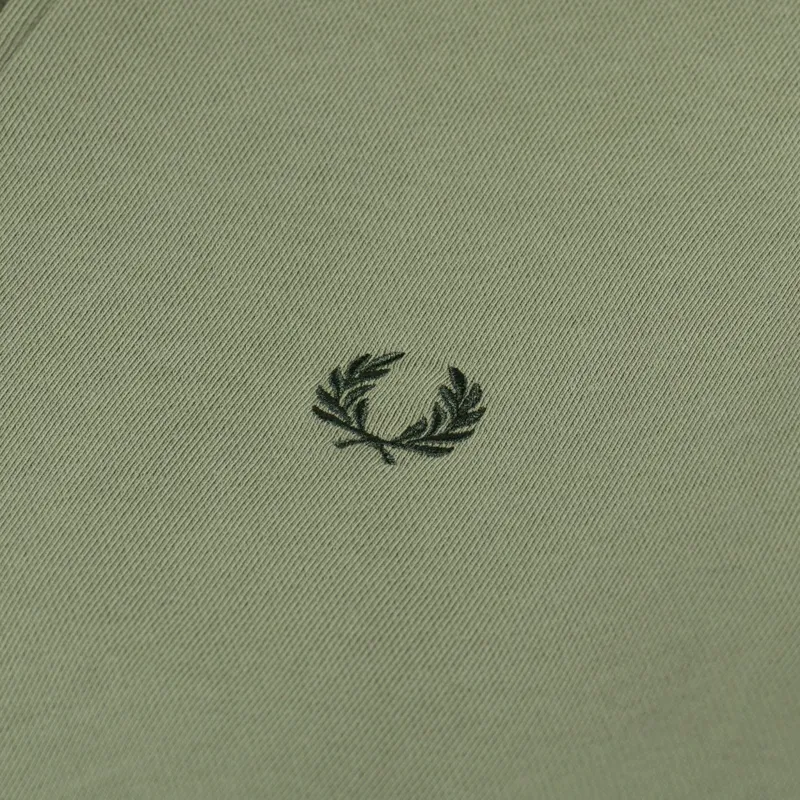 Fred Perry Half Zip Sweatshirt Olive Mint-5