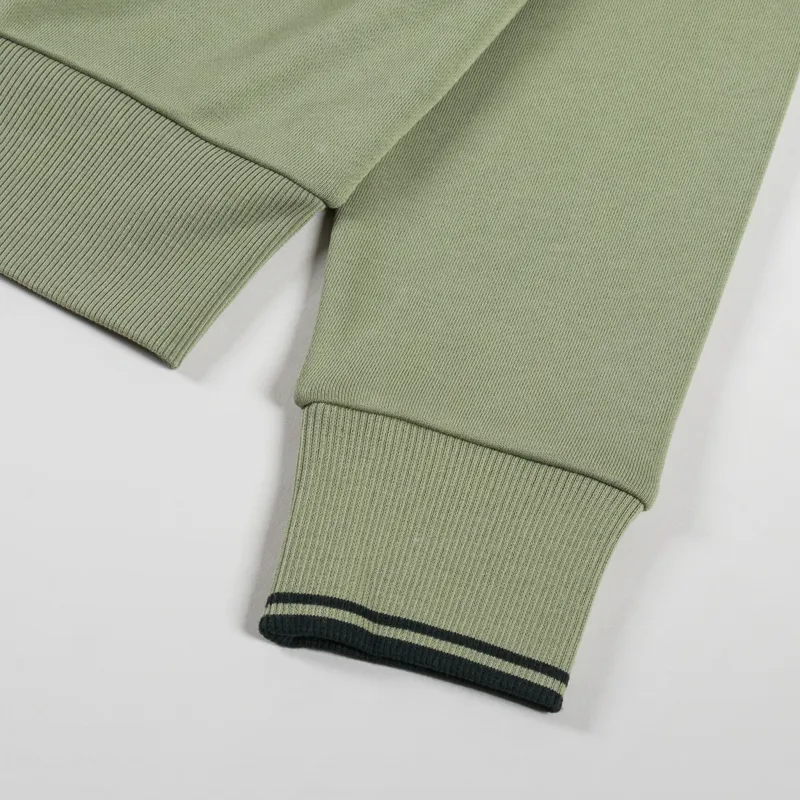 Fred Perry Half Zip Sweatshirt Olive Mint-7