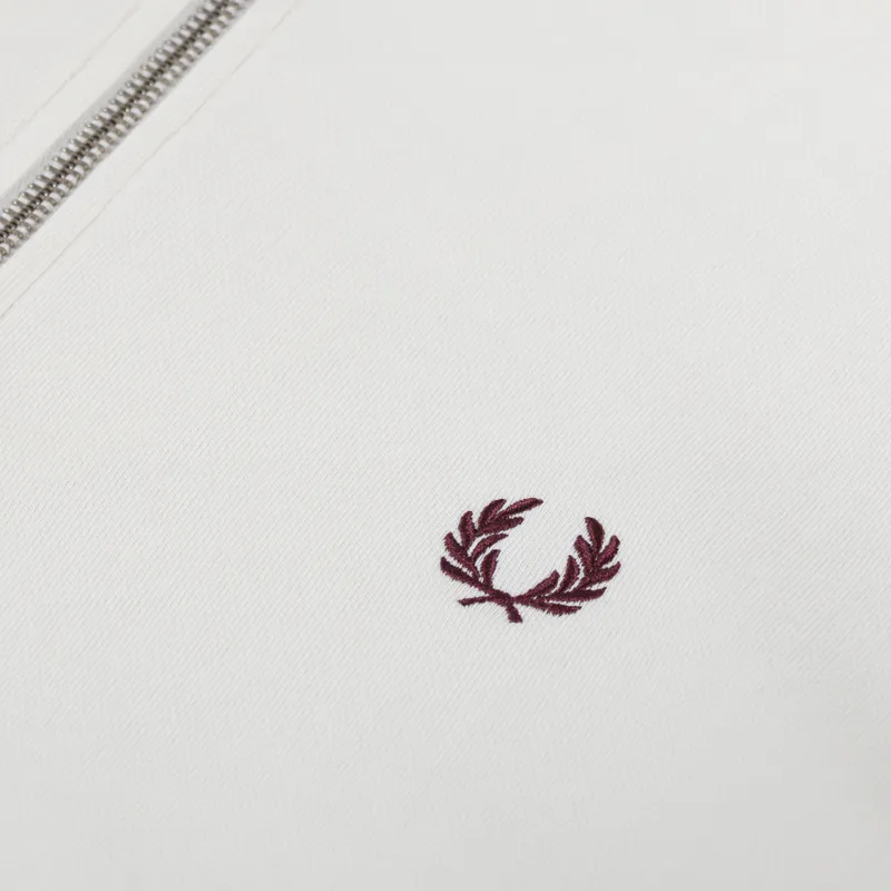 Fred Perry Half Zip Sweatshirt Ecru Court Blue Oxblood-5