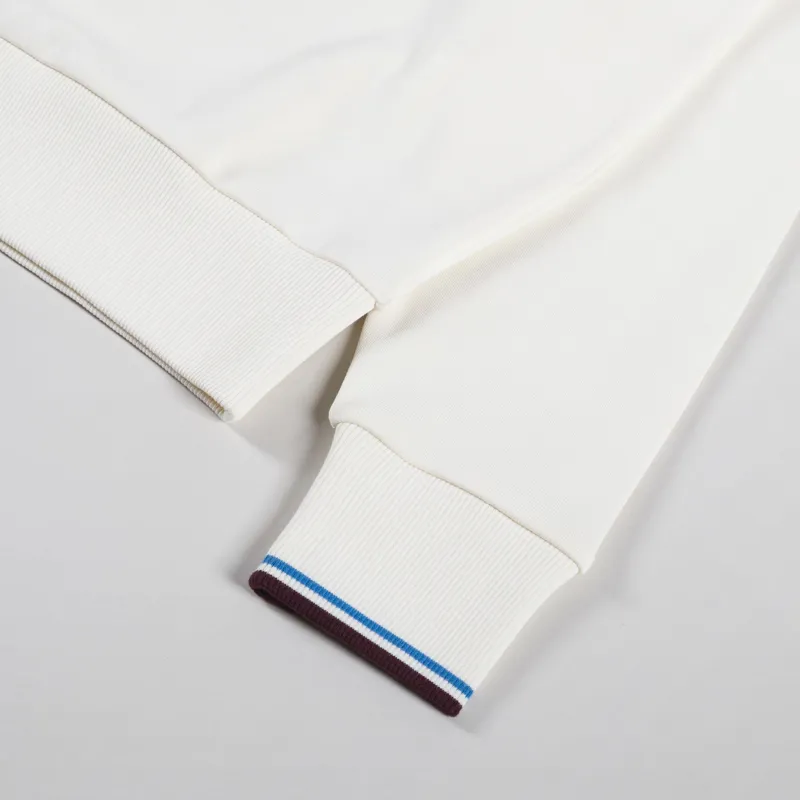 Fred Perry Half Zip Sweatshirt Ecru Court Blue Oxblood-6