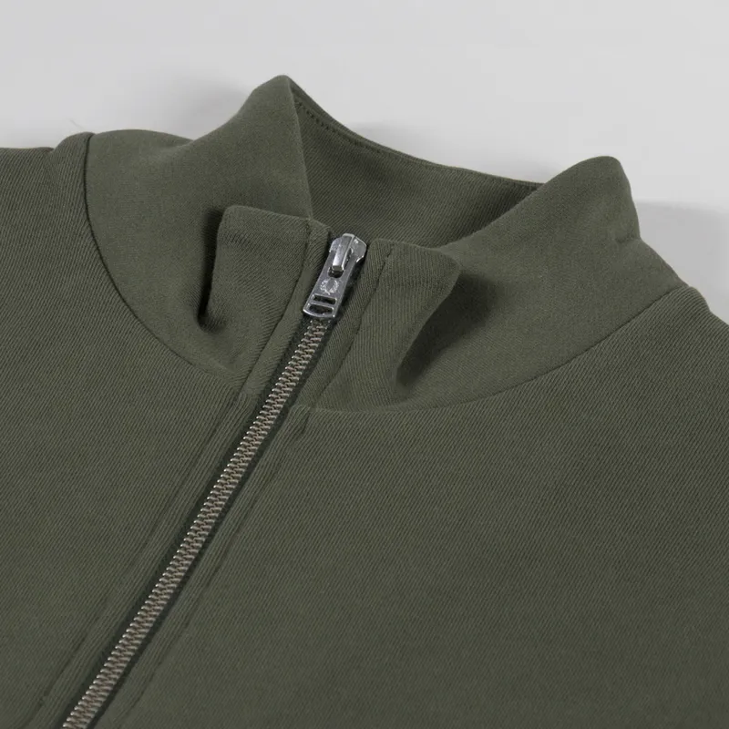 Fred Perry Half Zip Sweatshirt Laurel Wreath Green Black-4