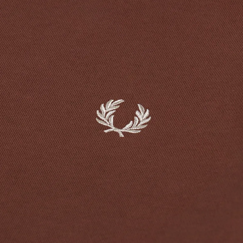 Fred Perry Half Zip Sweatshirt Whisky Brown Porridge Marl-5