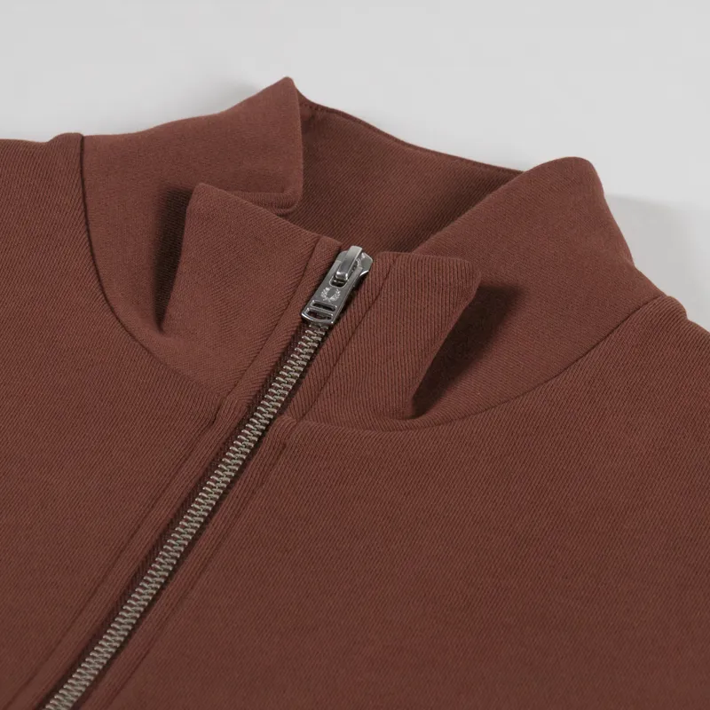 Fred Perry Half Zip Sweatshirt Whisky Brown Porridge Marl-4