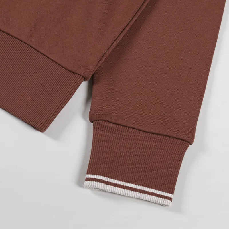 Fred Perry Half Zip Sweatshirt Whisky Brown Porridge Marl-7