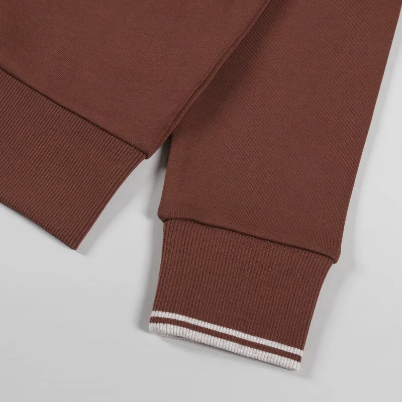 Fred Perry Half Zip Sweatshirt Whisky Brown Porridge Marl-6