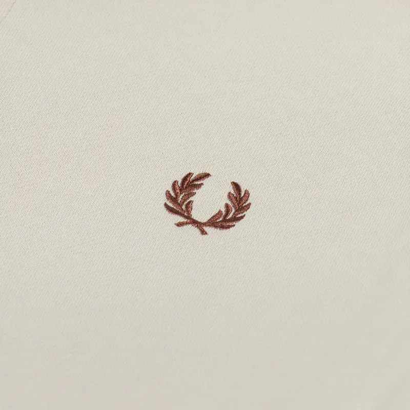 Fred Perry Half Zip Sweatshirt Oatmeal Whisky Brown-5