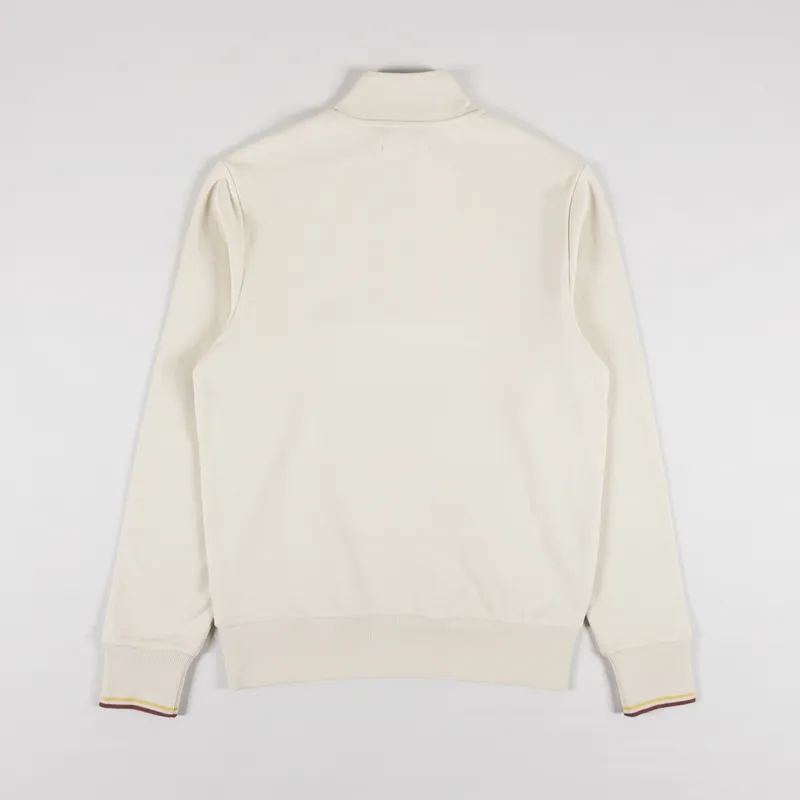 Fred Perry Half Zip Sweatshirt Oatmeal Whisky Brown-1