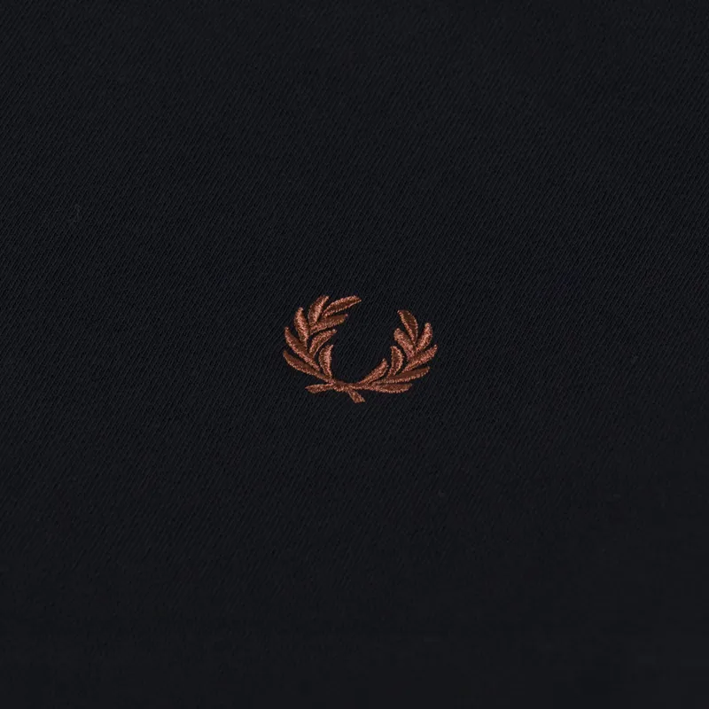 Fred Perry Half Zip Sweatshirt Black Whisky Brown-5