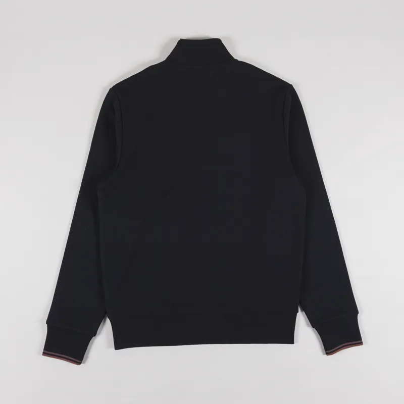 Fred Perry Half Zip Sweatshirt Black Whisky Brown-1