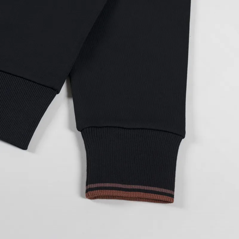 Fred Perry Half Zip Sweatshirt Black Whisky Brown-7
