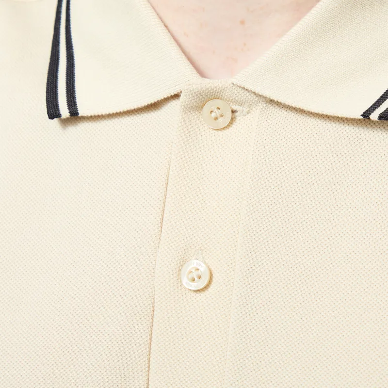 Fred Perry M3600 Twin Tipped Polo Shirt Oatmeal Black-4