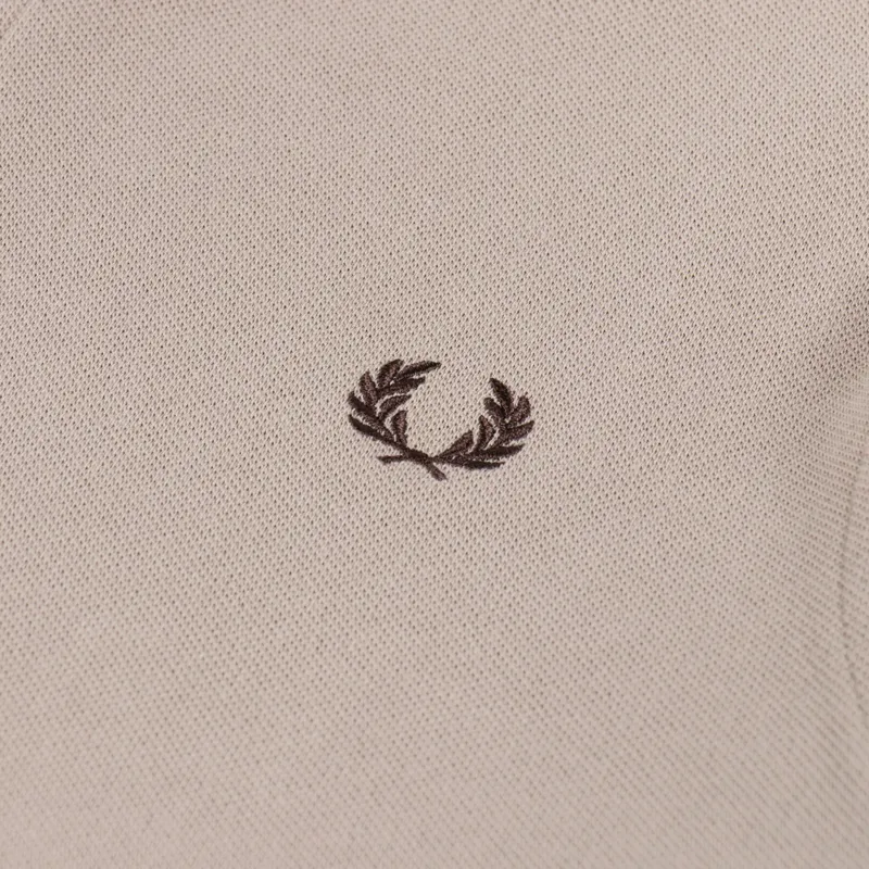Fred Perry M3600 Twin Tipped Polo Shirt Warm Oat Court Green Tobacco-3