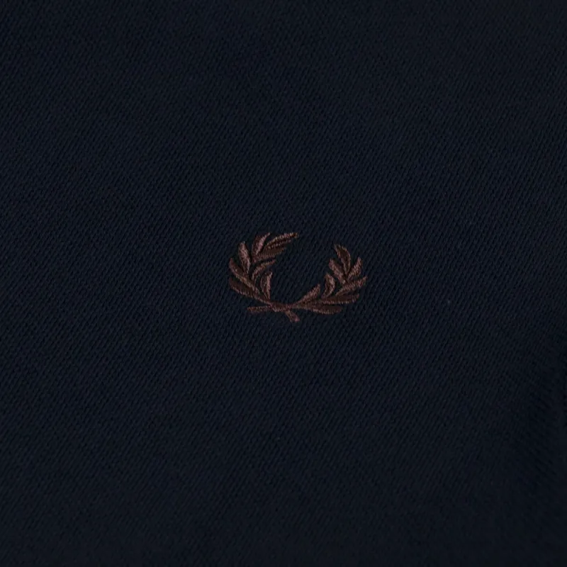 Fred Perry M3600 Twin Tipped Polo Shirt Navy Warm Oat Burnt Tobacco-3