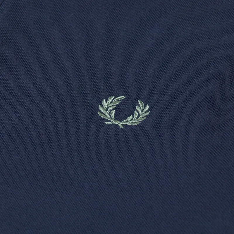 Fred Perry Twin Tipped Polo Shirt Dark Airforce Ecru Seagrass-3