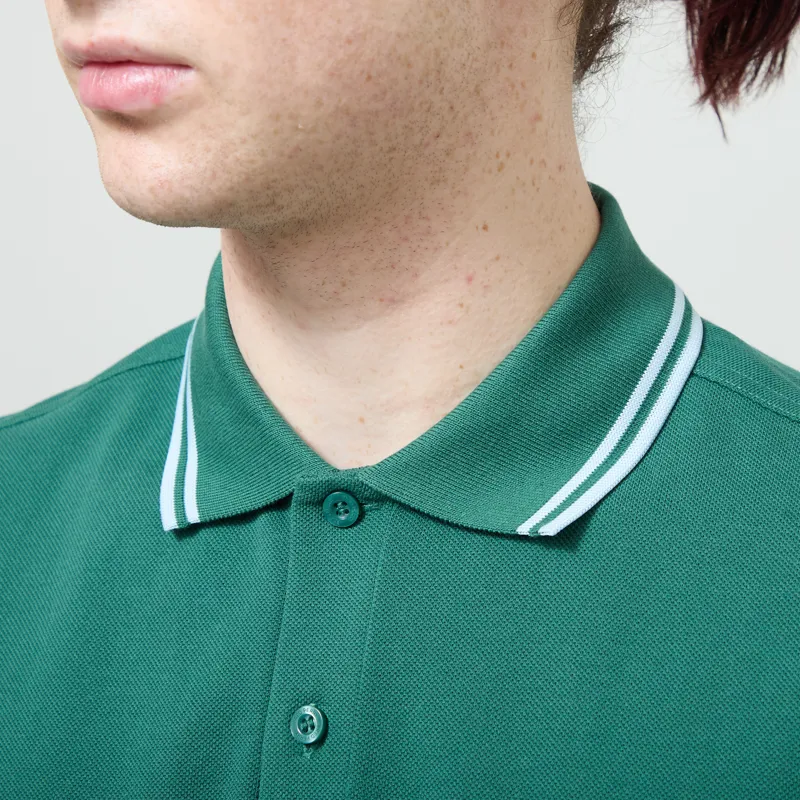 Fred Perry M3600 Twin Tipped Polo Shirt Sport Green Light Ice-3