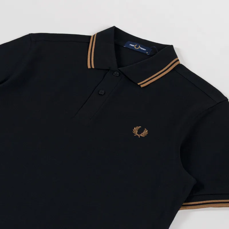 Fred Perry M3600 Twin Tipped Polo Shirt Black Shaded Stone-1