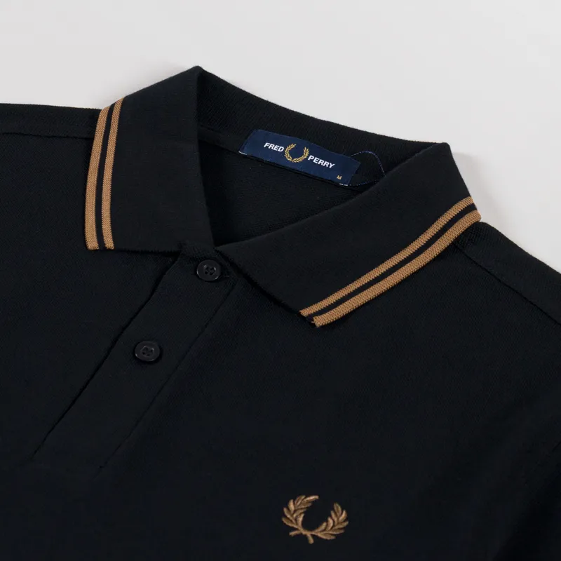 Fred Perry M3600 Twin Tipped Polo Shirt Black Shaded Stone-2