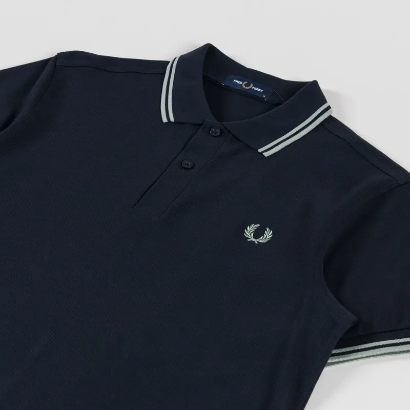 Fred Perry M3600 Twin Tipped Polo Shirt Navy Seagrass-1