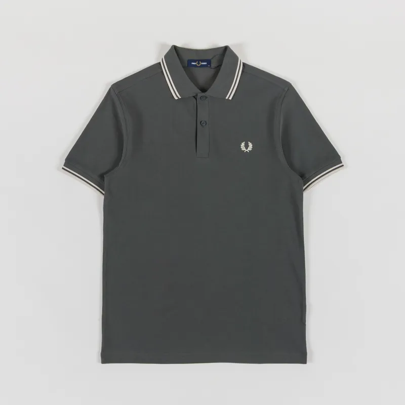 Fred Perry Twin Tipped Polo Shirt Field Green Oatmeal