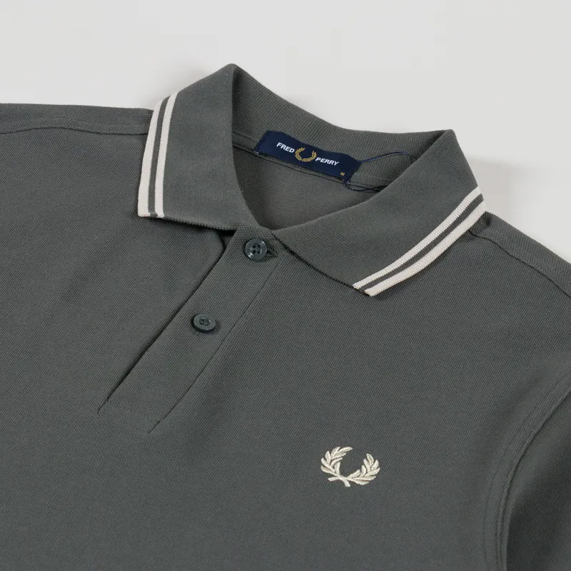 Fred Perry Twin Tipped Polo Shirt Field Green Oatmeal-2