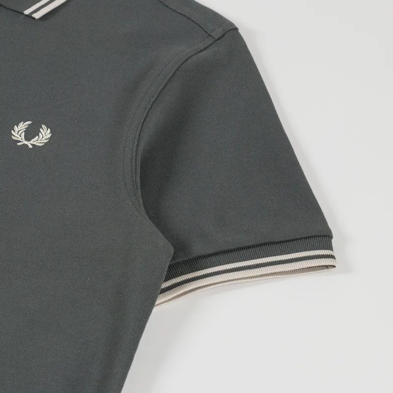 Fred Perry Twin Tipped Polo Shirt Field Green Oatmeal-3