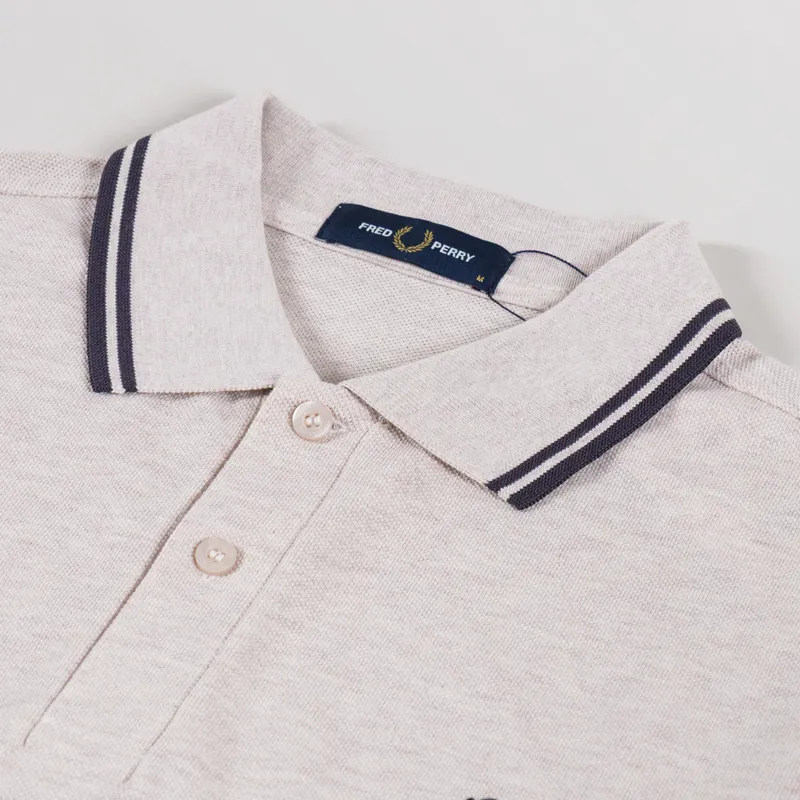 Fred Perry Twin Tipped Polo Shirt Porridge Marl Anchor Grey-2