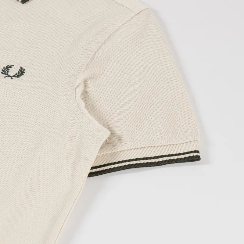 Fred Perry Twin Tipped Polo Shirt Oatmeal Night Green-4